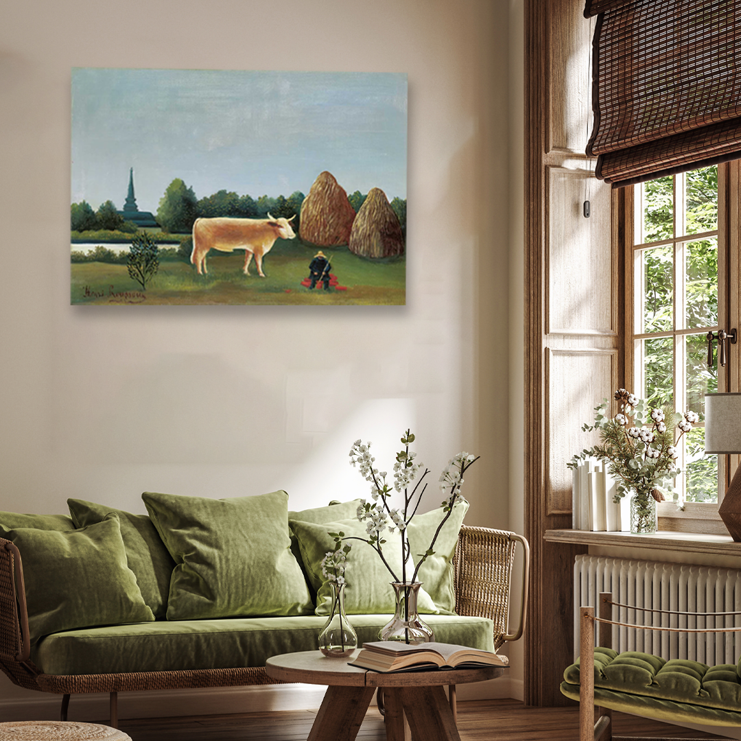 Scene in Bagneux on the Outskirts of Paris Painting 3 : 2 Horizontal Premium Wall Art Canvas by MeriDeewar