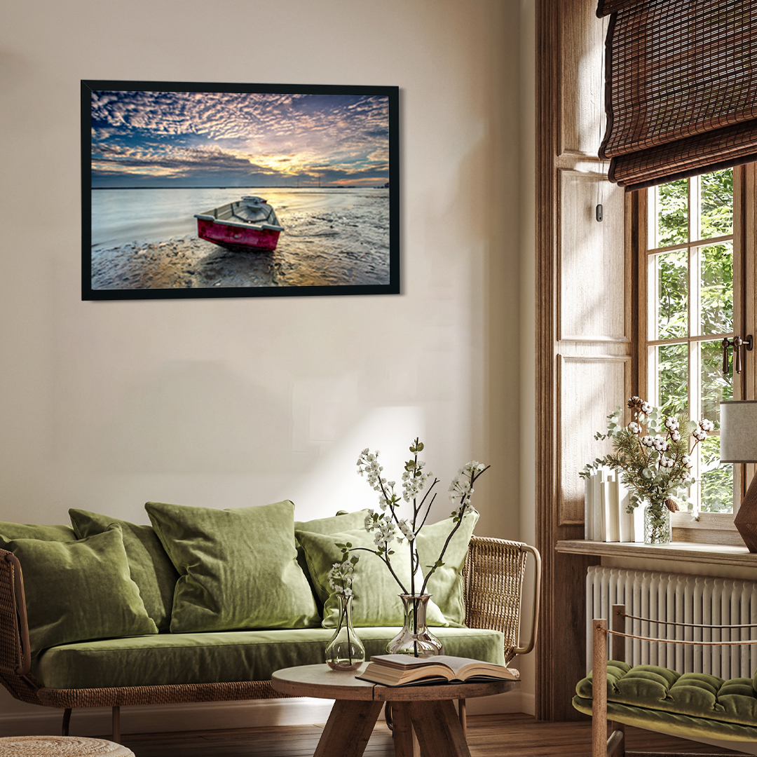 Scenic Lake View Wall Painting 3 : 2 Horizontal Premium Wall Art Canvas by MeriDeewar