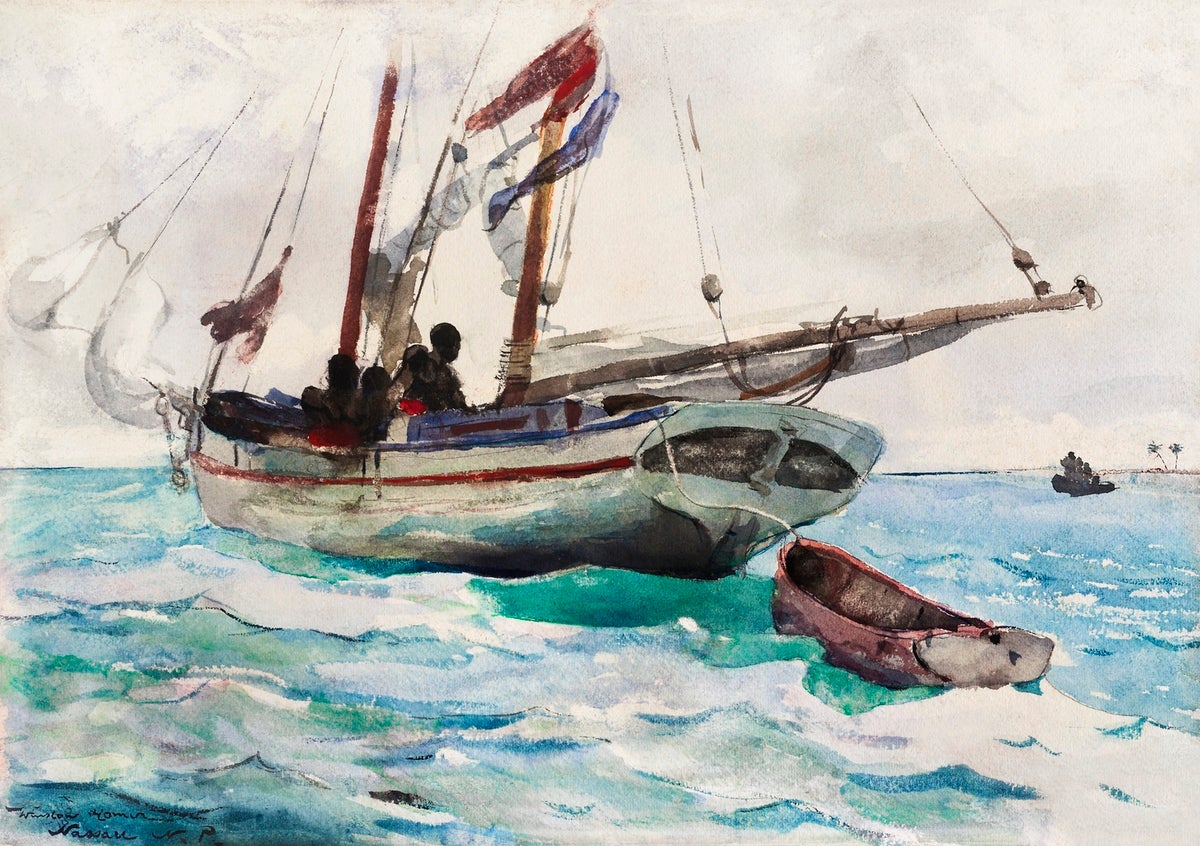 Schooner–Nassau panting - Meri Deewar 3 : 2 Horizontal Premium Wall Art Canvas by MeriDeewar