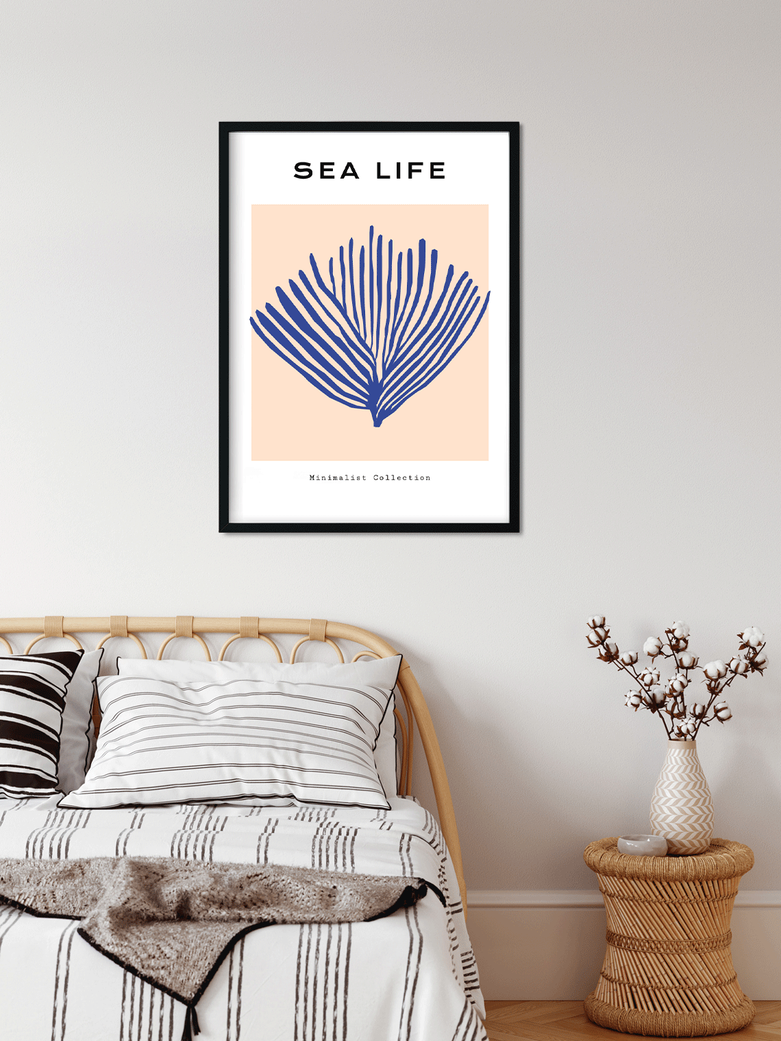 Sea Life minimalistic Painting 3 : 4.2 Vertical Premium Wall Art Canvas by MeriDeewar