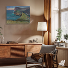 Sea Mountain Oil Painting 4 : 3 Horizontal Premium Wall Art Canvas by MeriDeewar