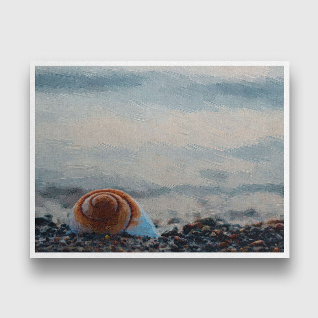 Sea Shell Isolated Painting - Meri Deewar 4 : 3 Horizontal Premium Wall Art Canvas by MeriDeewar