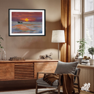 Sea Ship Gouache Waves Painting 3 : 2 Horizontal Premium Wall Art Canvas by MeriDeewar