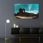 Searchlight on Harbor Entrance, Santiago de Cuba painting - Meri Deewar 2 : 1 Horizontal Premium Wall Art Canvas by MeriDeewar