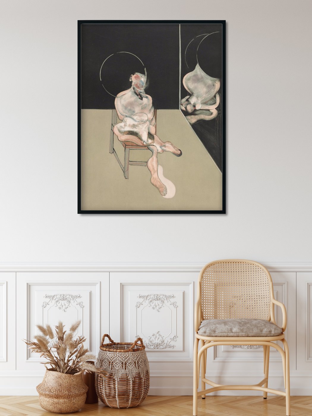 Seated Figure Painting - Meri Deewar 4 X 5.5 Vertical Premium Wall Art Canvas by MeriDeewar