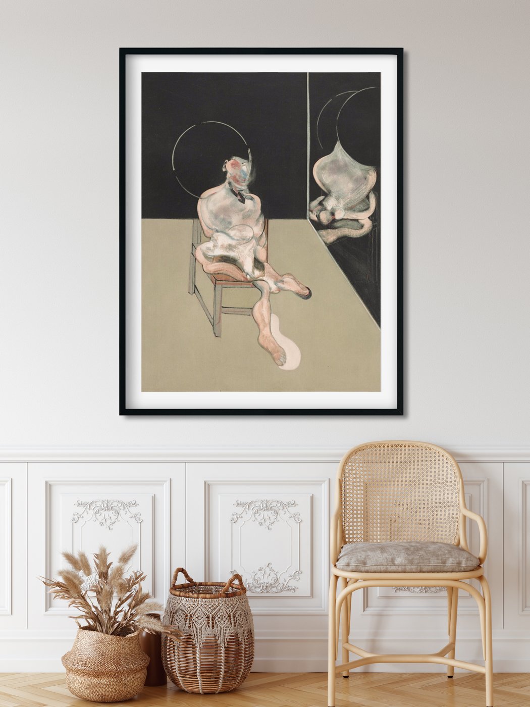 Seated Figure Painting - Meri Deewar 4 X 5.5 Vertical Premium Wall Art Canvas by MeriDeewar