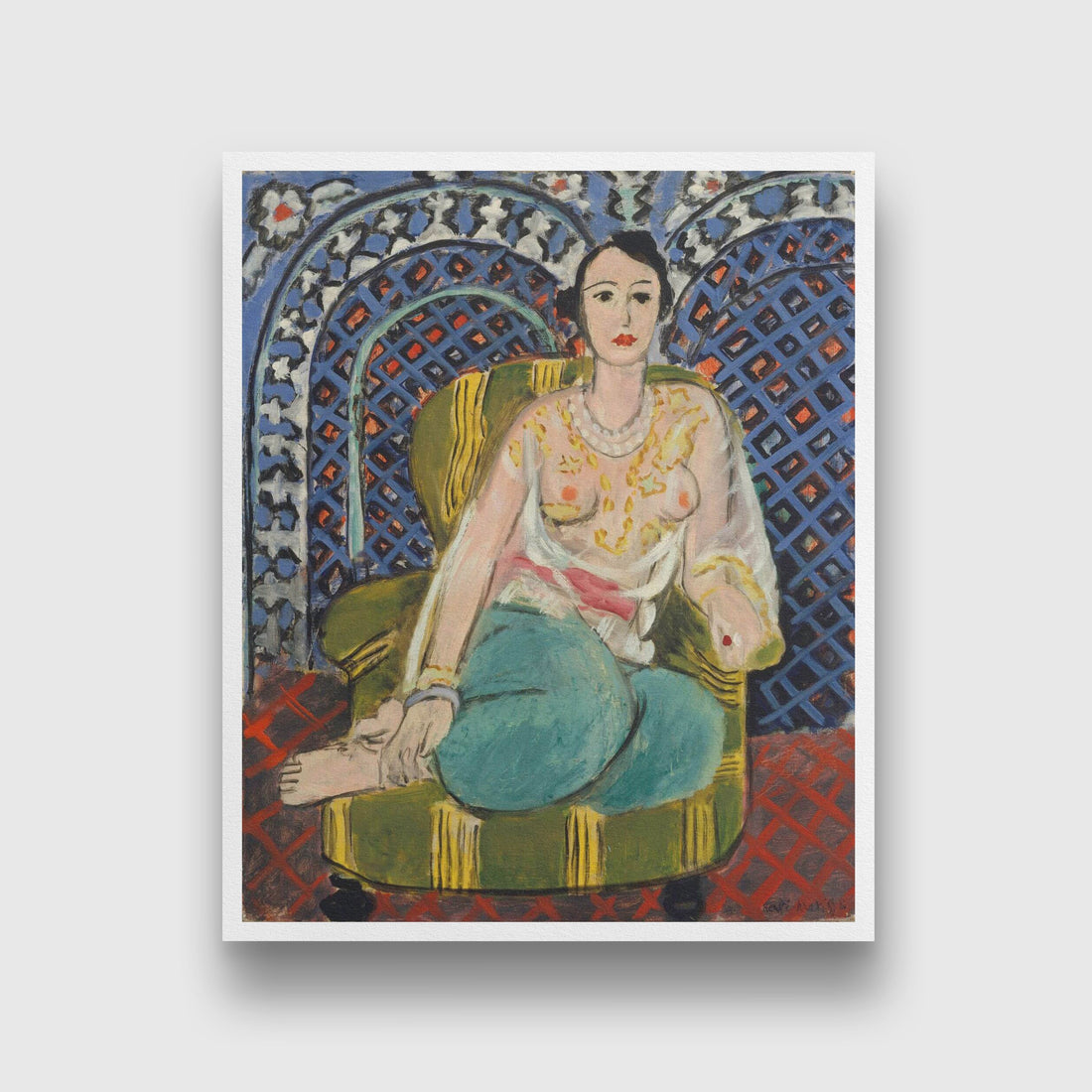 Seated Odalisque Painting - Meri Deewar 4 :5 Vertical Premium Wall Art Canvas by MeriDeewar