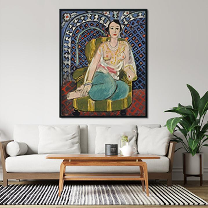 Seated Odalisque Painting - Meri Deewar 4 :5 Vertical Premium Wall Art Canvas by MeriDeewar