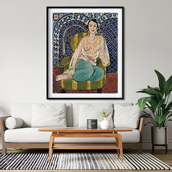 Seated Odalisque Painting - Meri Deewar 4 :5 Vertical Premium Wall Art Canvas by MeriDeewar