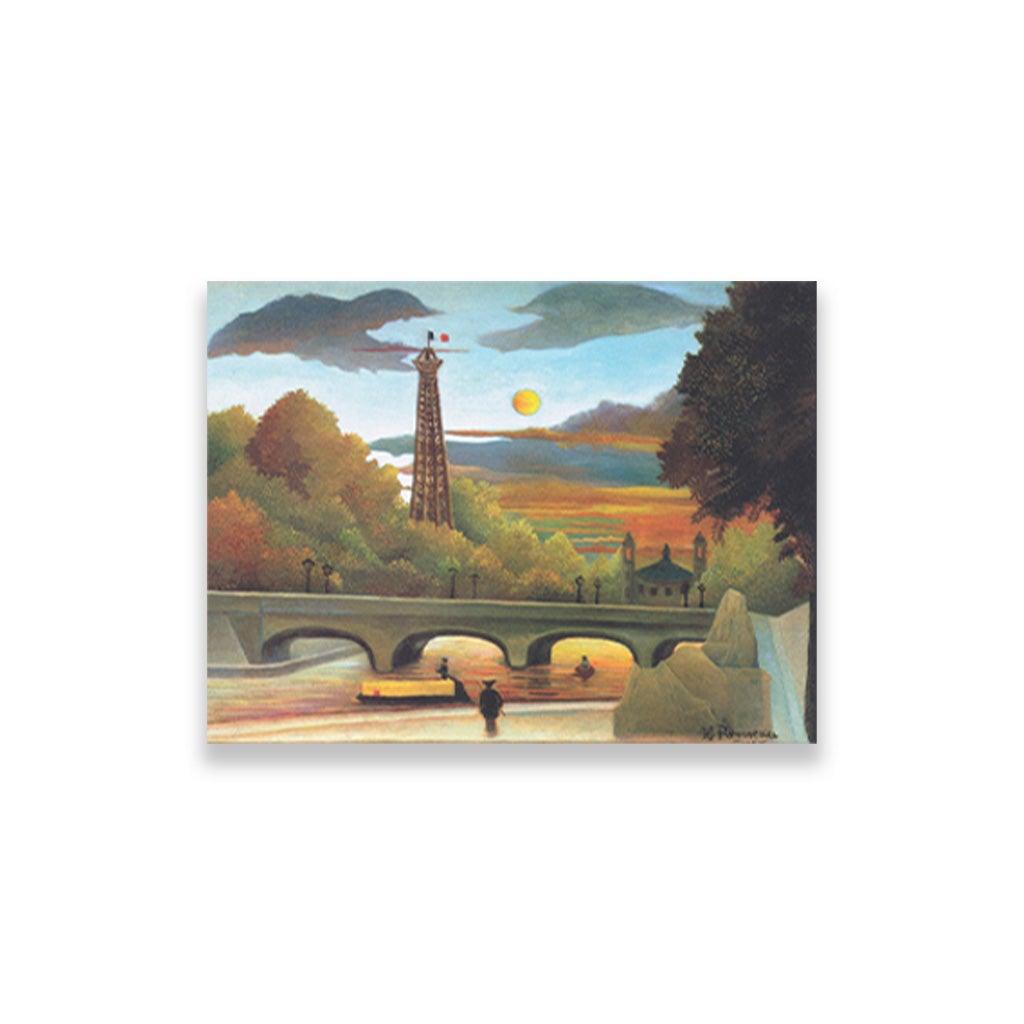 Seine and Eiffel-tower in the sunset 4 : 3 Horizontal Premium Wall Art Canvas by MeriDeewar