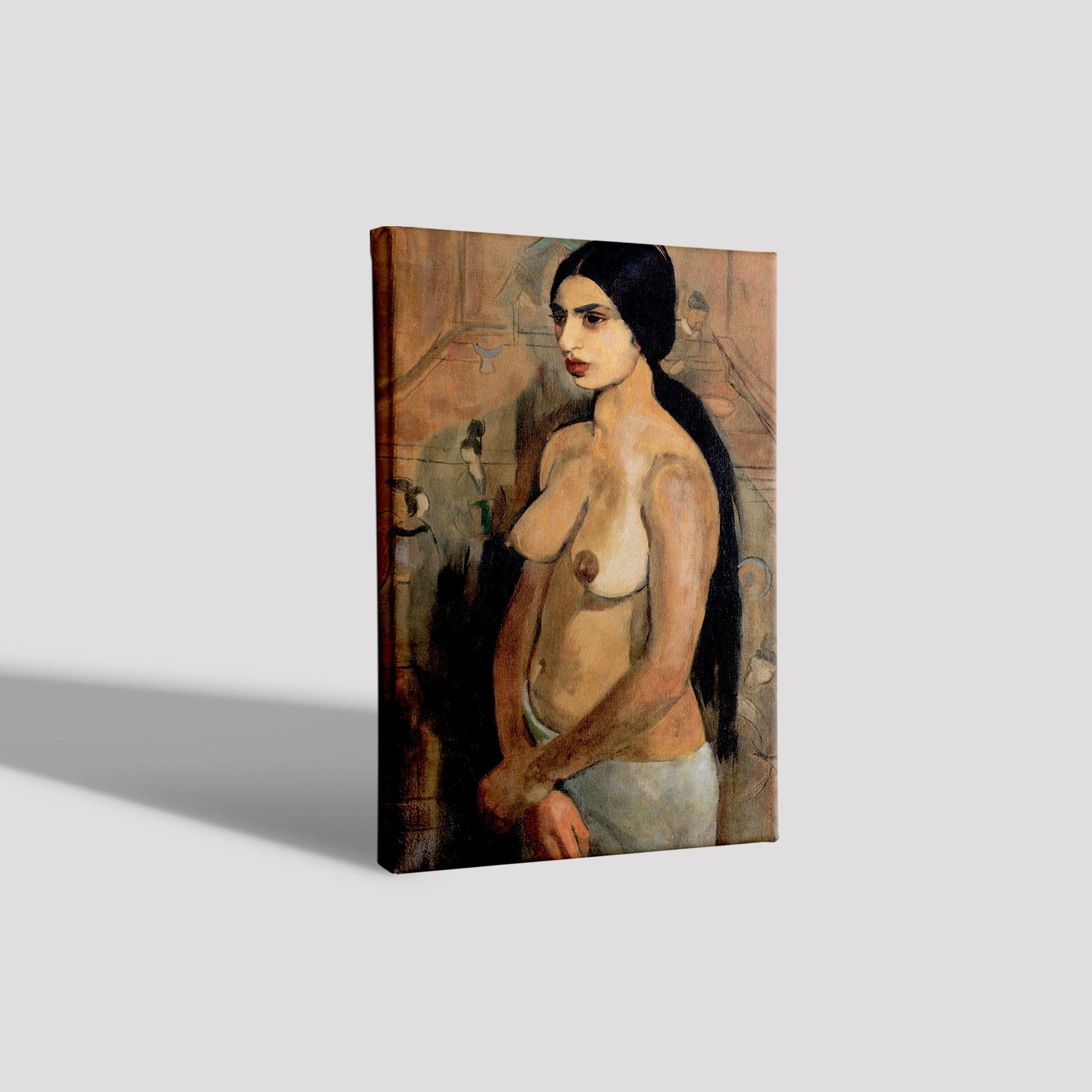 Self Portrait as a Tahitian Painting - Meri Deewar 1 : 2 Vertical Premium Wall Art Canvas by MeriDeewar