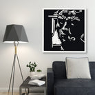 Self portrait Reijer Stolk Painting - Meri Deewar 1 : 1 Square Premium Wall Art Canvas by MeriDeewar