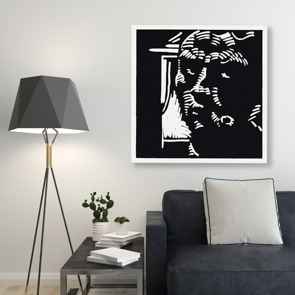 Self portrait Reijer Stolk Painting - Meri Deewar 1 : 1 Square Premium Wall Art Canvas by MeriDeewar