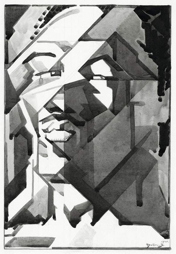 Self-portrait Reijer Stolk Painting - Meri Deewar 2 : 3 Vertical Premium Wall Art Canvas by MeriDeewar