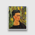 Self Portrait with Bonito Painting - Meri Deewar 3 : 4 Vertical Premium Wall Art Canvas by MeriDeewar