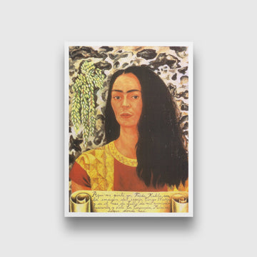 Self Portrait with Loose Hair Painting - Meri Deewar 4 X 5.5 Vertical Premium Wall Art Canvas by MeriDeewar