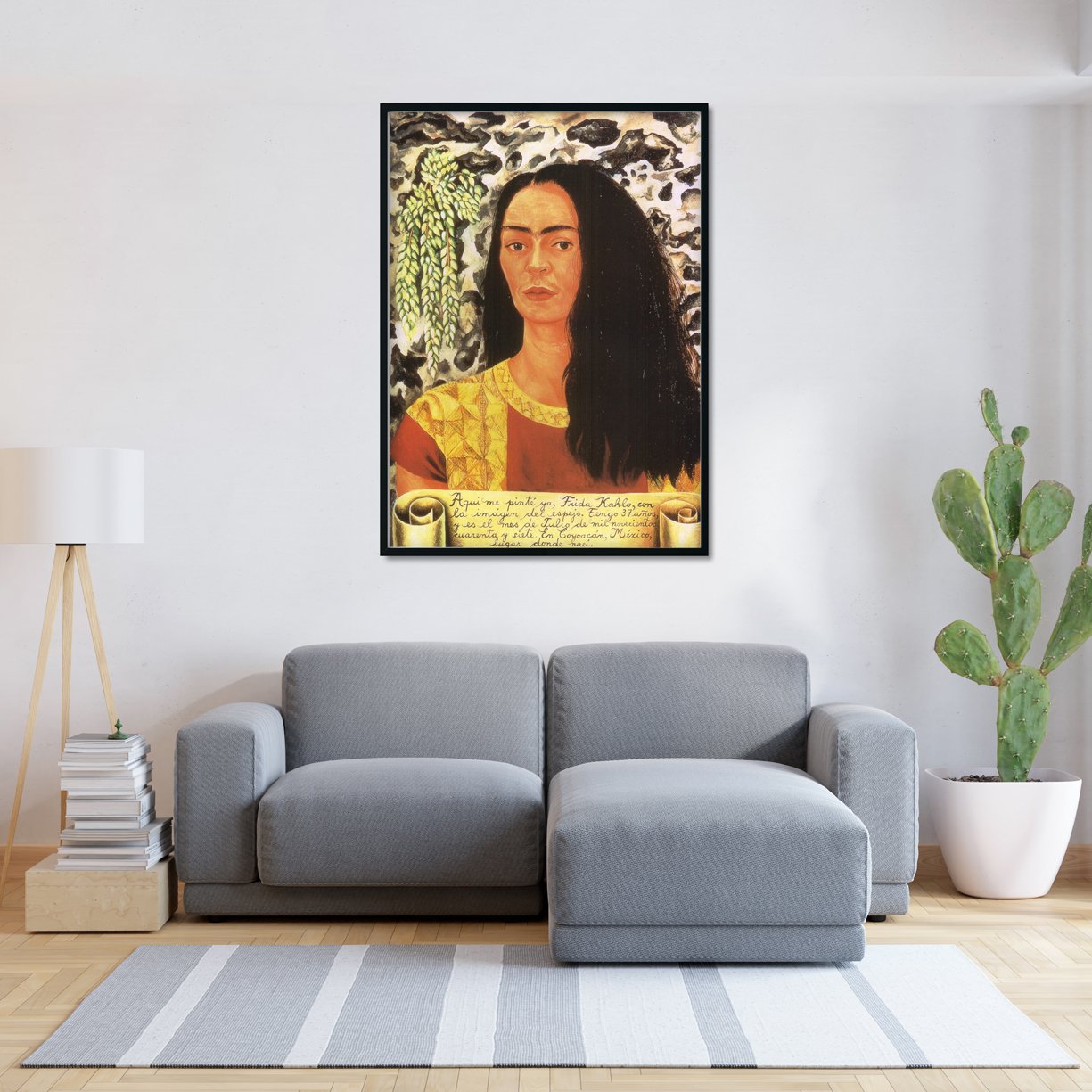 Self Portrait with Loose Hair Painting - Meri Deewar 4 X 5.5 Vertical Premium Wall Art Canvas by MeriDeewar