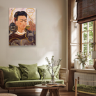 Self Portrait with Monkey Painting 3 : 4.2 Vertical Premium Wall Art Canvas by MeriDeewar