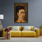 Self potrait with red and gold dress Painting - Meri Deewar 2 : 3 Vertical Premium Wall Art Canvas by MeriDeewar