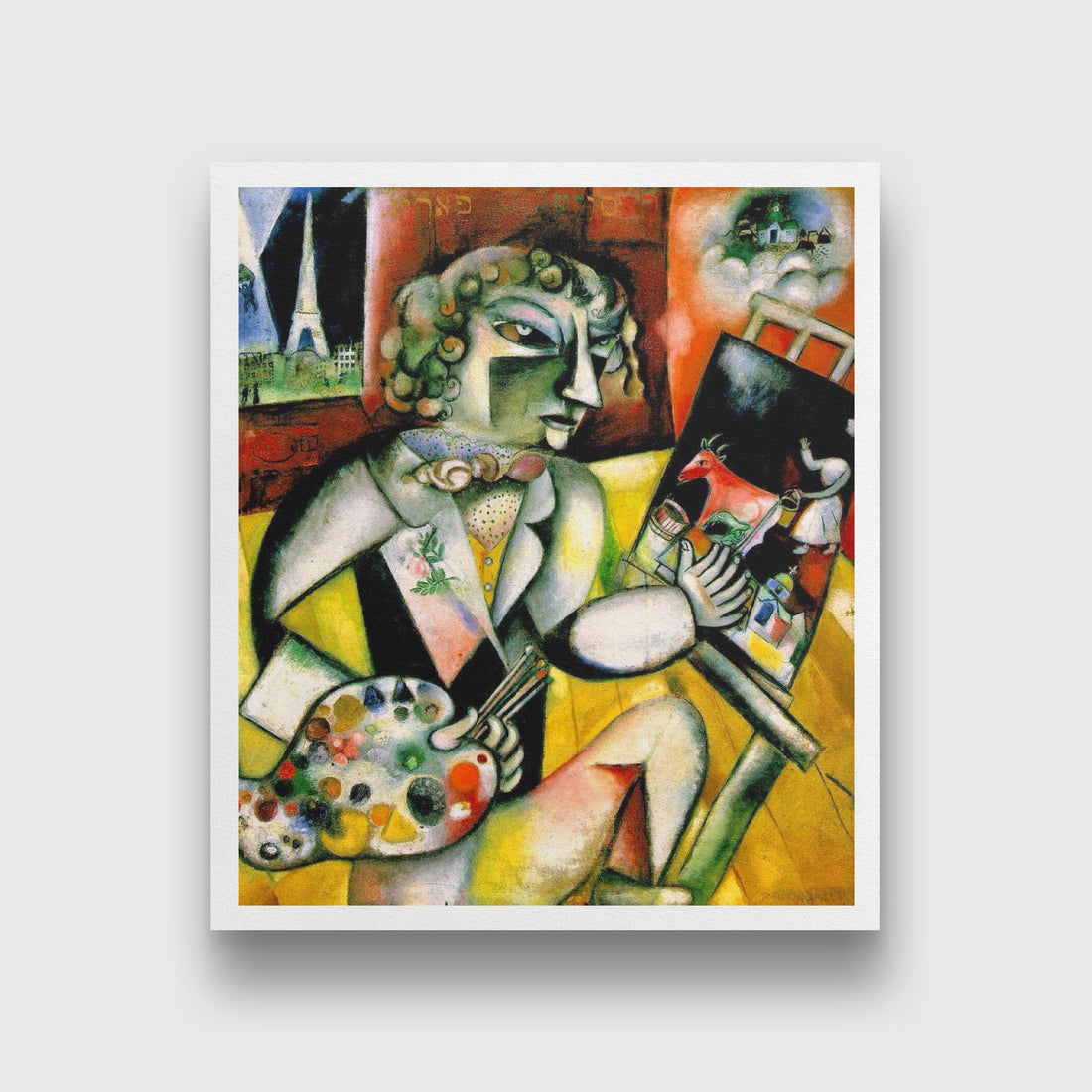 Self potrait with seven fingers Painting - Meri Deewar 5 : 6 Vertical Premium Wall Art Canvas by MeriDeewar
