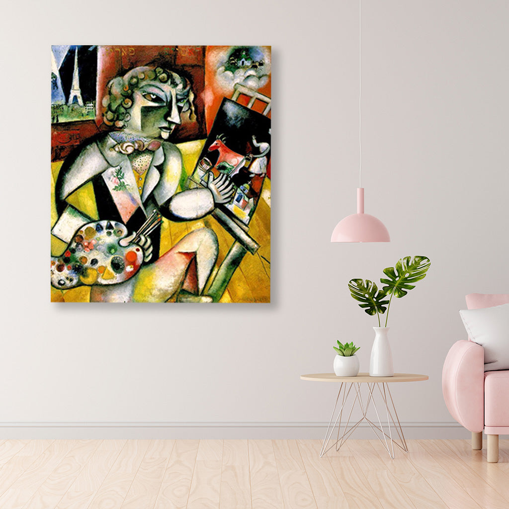 Self potrait with seven fingers Painting - Meri Deewar 5 : 6 Vertical Premium Wall Art Canvas by MeriDeewar