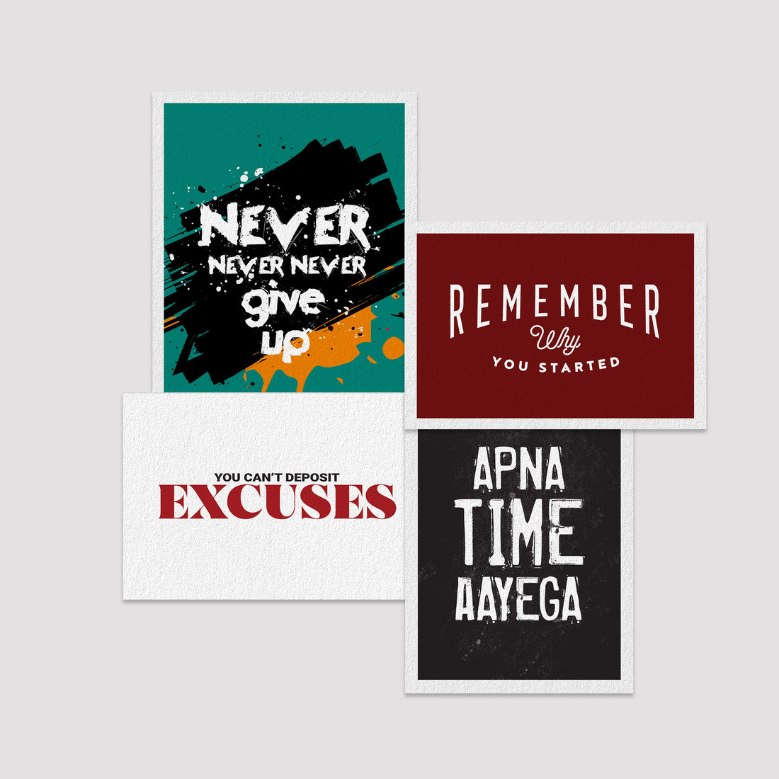 Set of  4 Print by Quotes Deals Premium Wall Art Canvas by MeriDeewar
