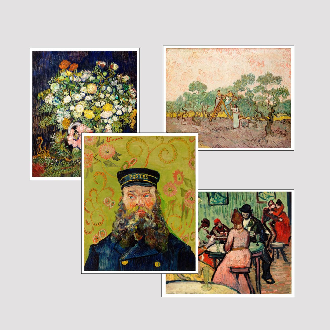 Set of 4 Print by Van Gogh Deals Premium Wall Art Canvas by MeriDeewar