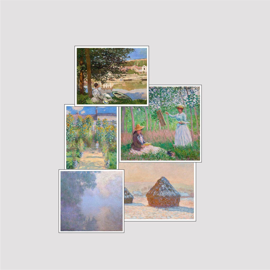 Set of 5 Print by Claude Monet Deals Premium Wall Art Canvas by MeriDeewar