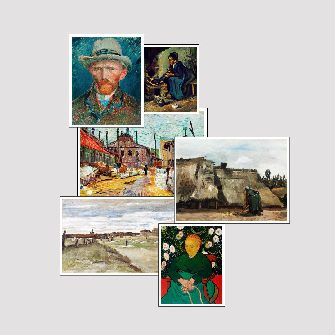 Set of 6 Print by Van Gogh Deals Premium Wall Art Canvas by MeriDeewar