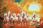 Seven Horses for Grow Business Painting - Meri Deewar 3 : 2 Horizontal Premium Wall Art Canvas by MeriDeewar