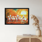 Seven Horses for Grow Business Painting - Meri Deewar 3 : 2 Horizontal Premium Wall Art Canvas by MeriDeewar