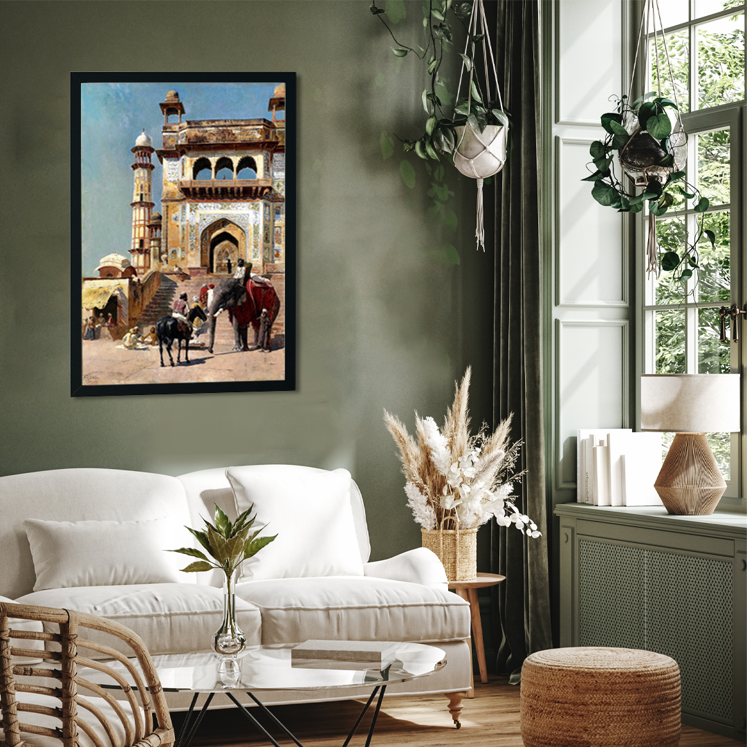 Shahi Jama Masjid Painting 2 : 3 Vertical Premium Wall Art Canvas by MeriDeewar