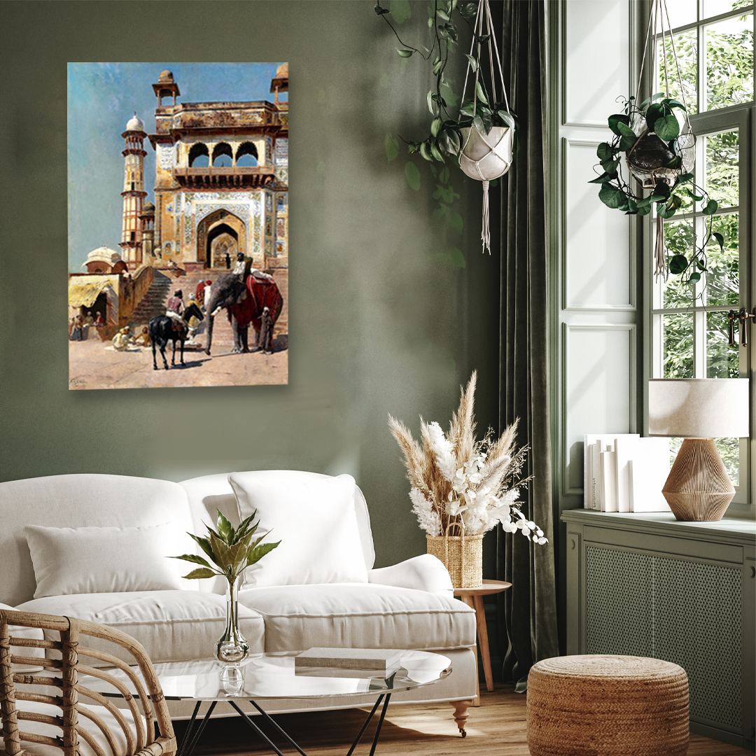 Shahi Jama Masjid Painting 2 : 3 Vertical Premium Wall Art Canvas by MeriDeewar