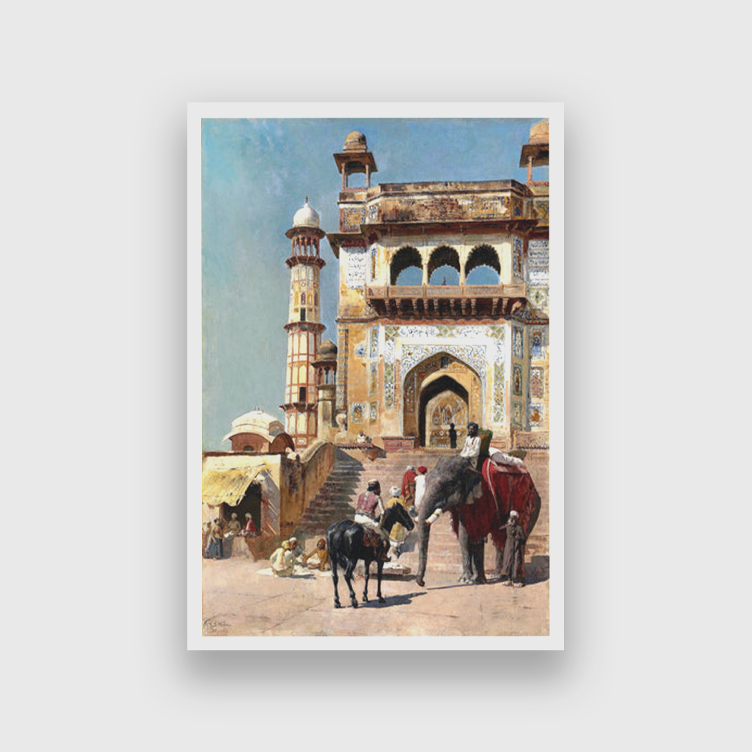 Shahi Jama Masjid Painting 2 : 3 Vertical Premium Wall Art Canvas by MeriDeewar
