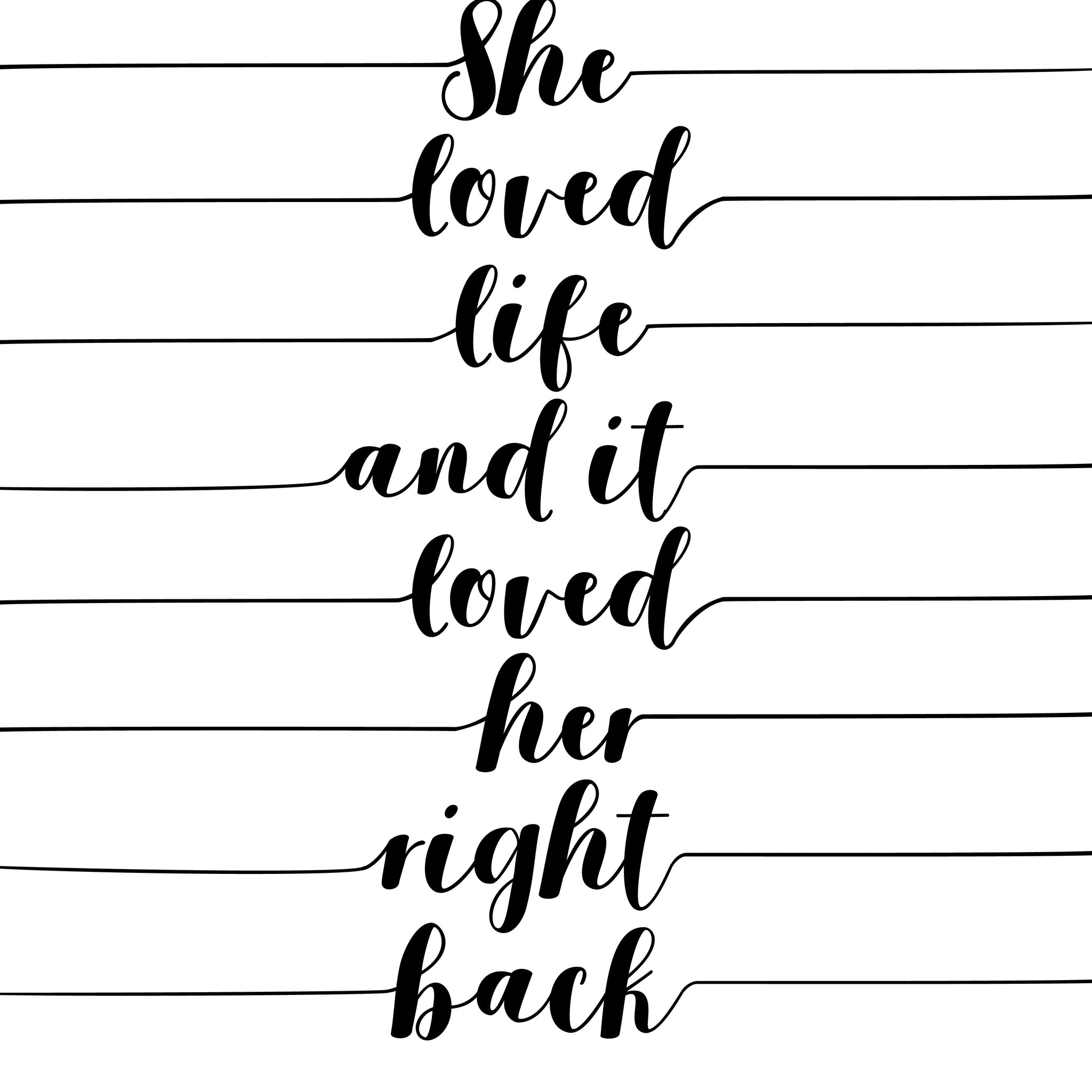 She Loved Life_ Poster- Meri Deewar Poster A3 / Poster Premium Wall Art Canvas by MeriDeewar