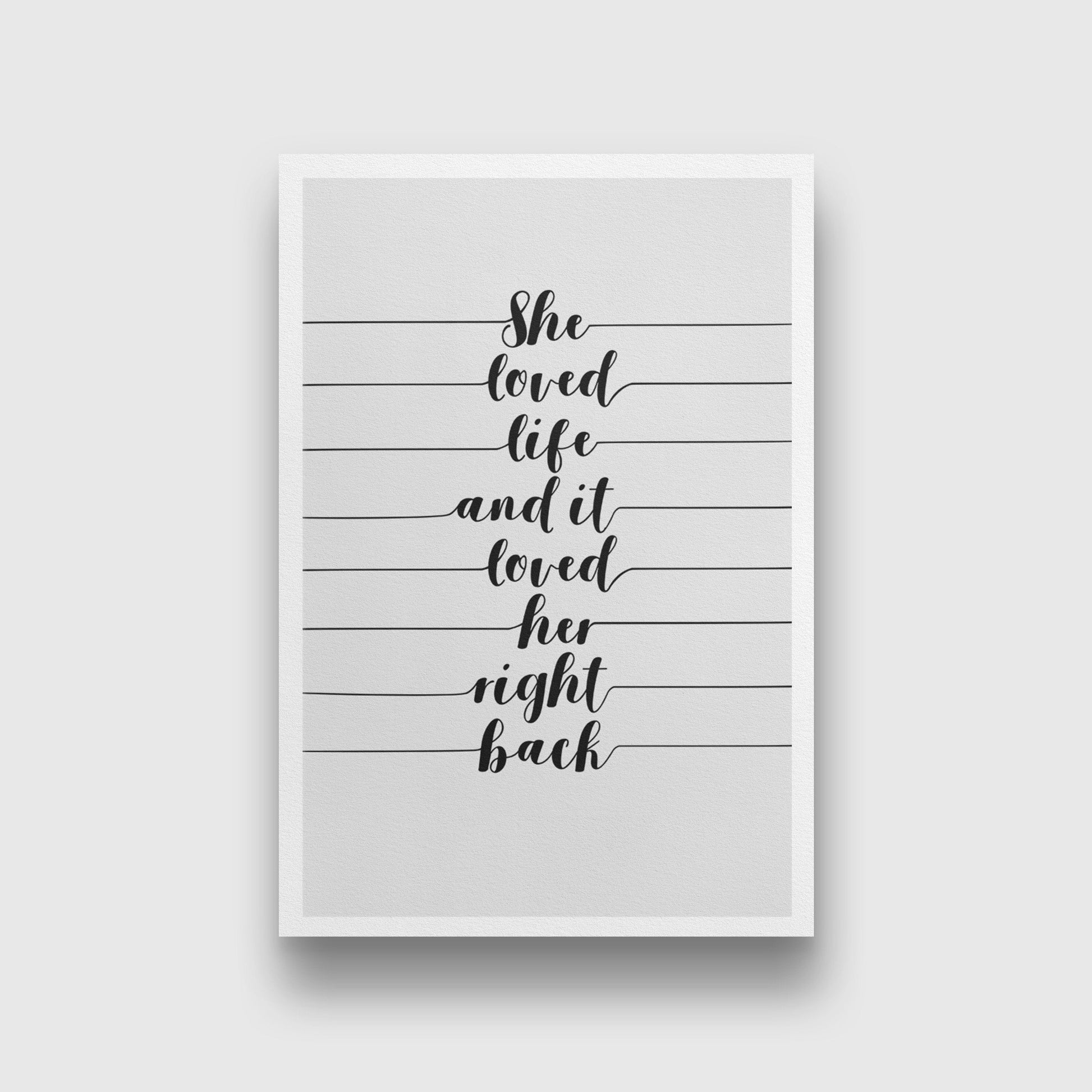 She Loved Life Art Painting - Meri Deewar 2 : 3 Vertical Premium Wall Art Canvas by MeriDeewar