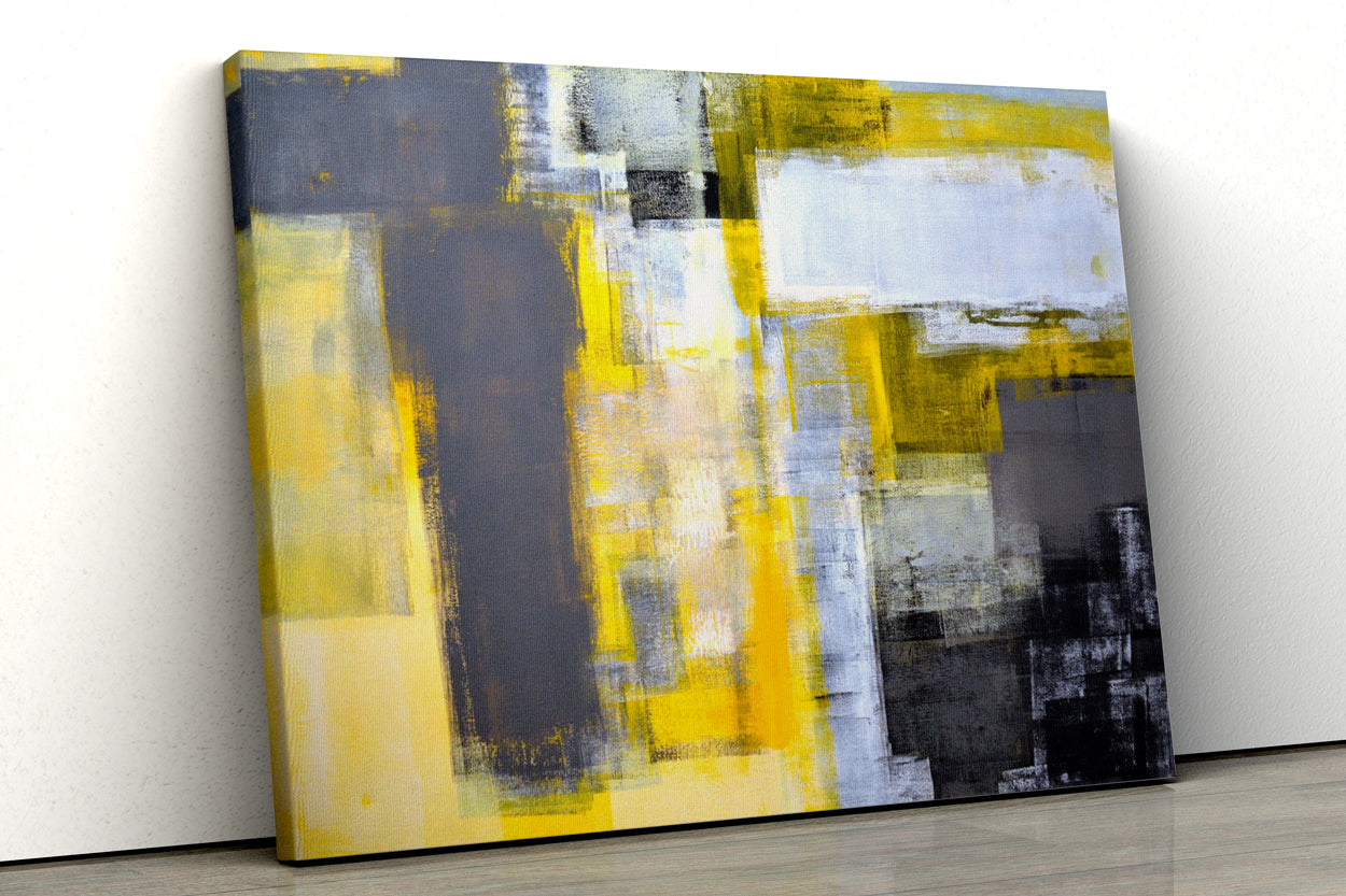 Sheds Of Yellow & Abstract Paintings 4 : 3 Horizontal Premium Wall Art Canvas by MeriDeewar