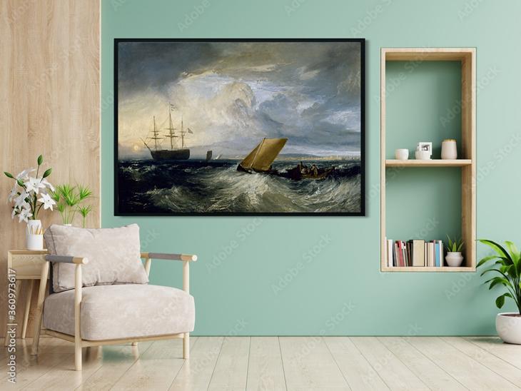 Sheerness as seen from the Nore Painting - Meri Deewar 4 : 3 Horizontal Premium Wall Art Canvas by MeriDeewar