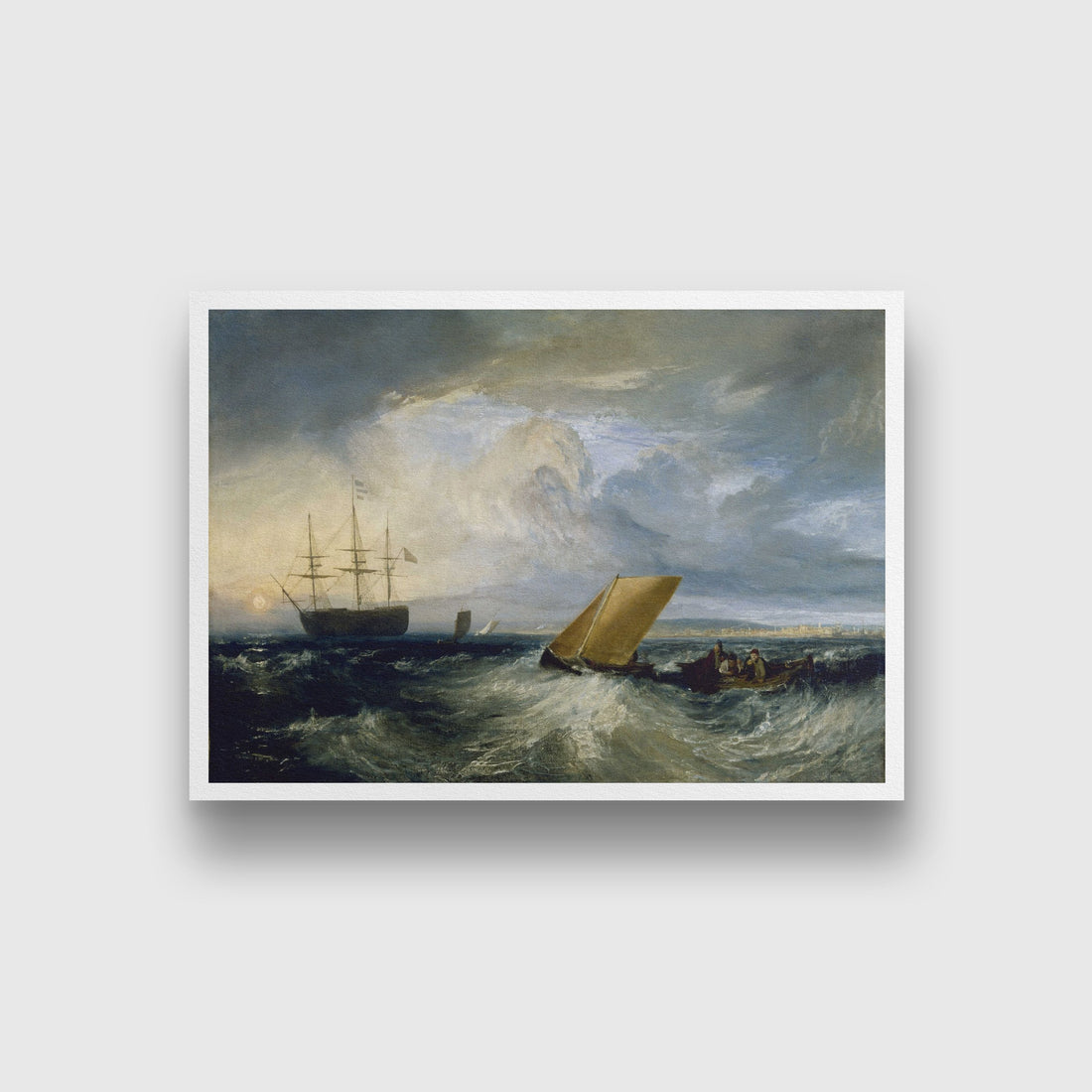 Sheerness as seen from the Nore Painting - Meri Deewar 4 : 3 Horizontal Premium Wall Art Canvas by MeriDeewar