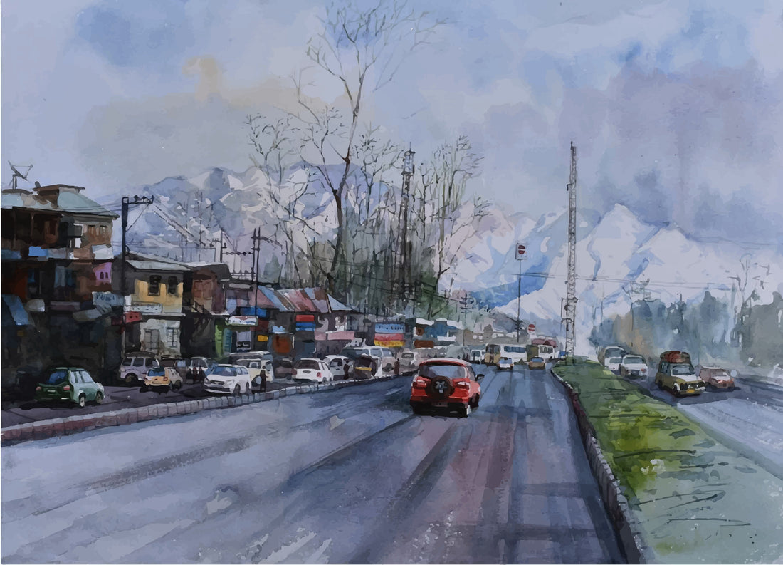Shimla Lower Bazar Painting - Meri Deewar 3 : 2 Horizontal Premium Wall Art Canvas by MeriDeewar