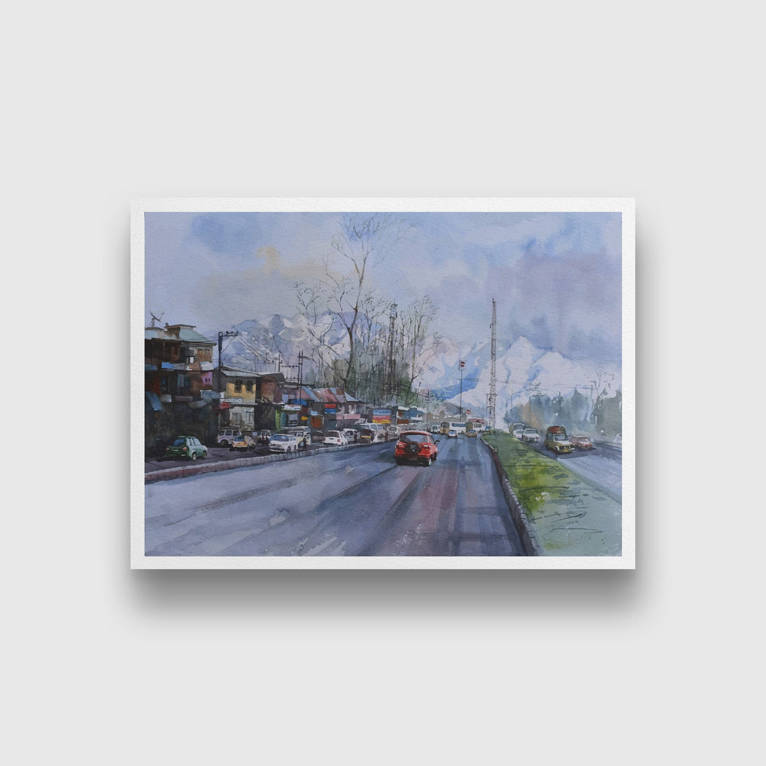 Shimla Lower Bazar Painting - Meri Deewar 3 : 2 Horizontal Premium Wall Art Canvas by MeriDeewar