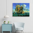 Ship with butterfly sails Painting - Meri Deewar 5 : 4 Horizontal Premium Wall Art Canvas by MeriDeewar