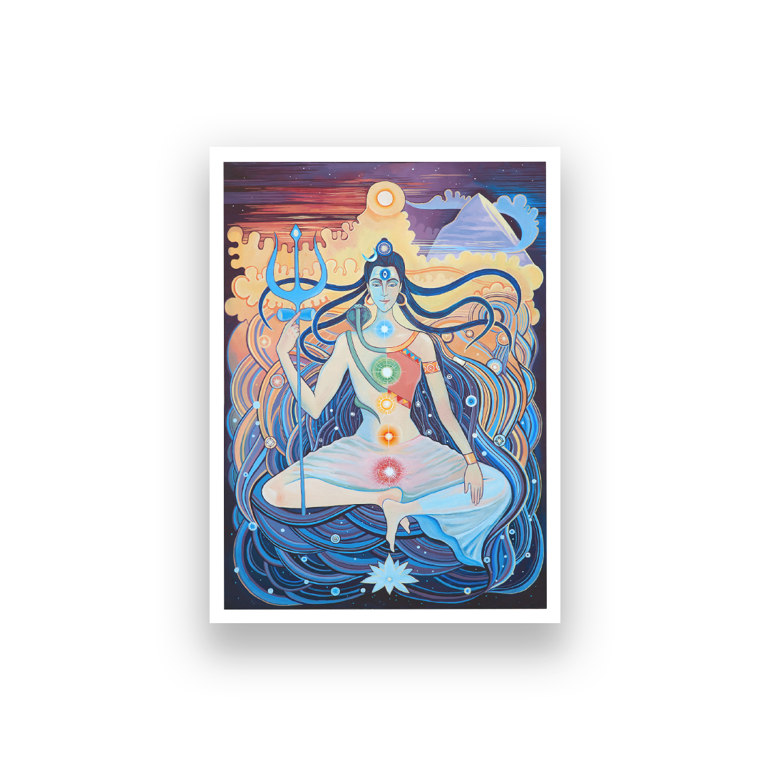 Shiv Shakti Yoga Wall Painting 3 : 4.2 Vertical Premium Wall Art Canvas by MeriDeewar