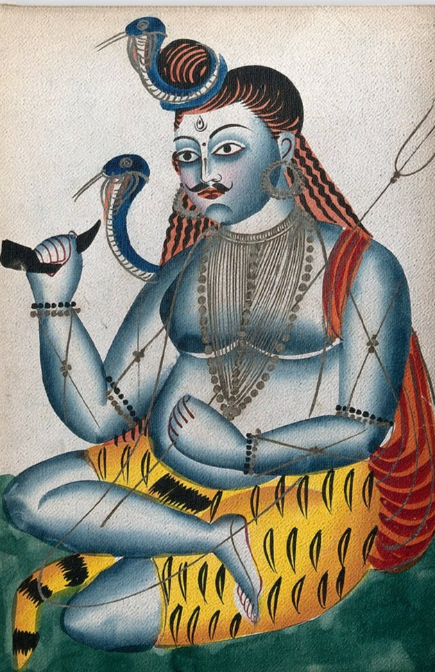 Shiva-and-his-symbols Painting - Meri Deewar 2 : 3 Vertical Premium Wall Art Canvas by MeriDeewar