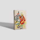 Shiva and Parvati sitting on their throne with Nandi the bull Painting - Meri Deewar 2 : 3 Vertical Premium Wall Art Canvas by MeriDeewar