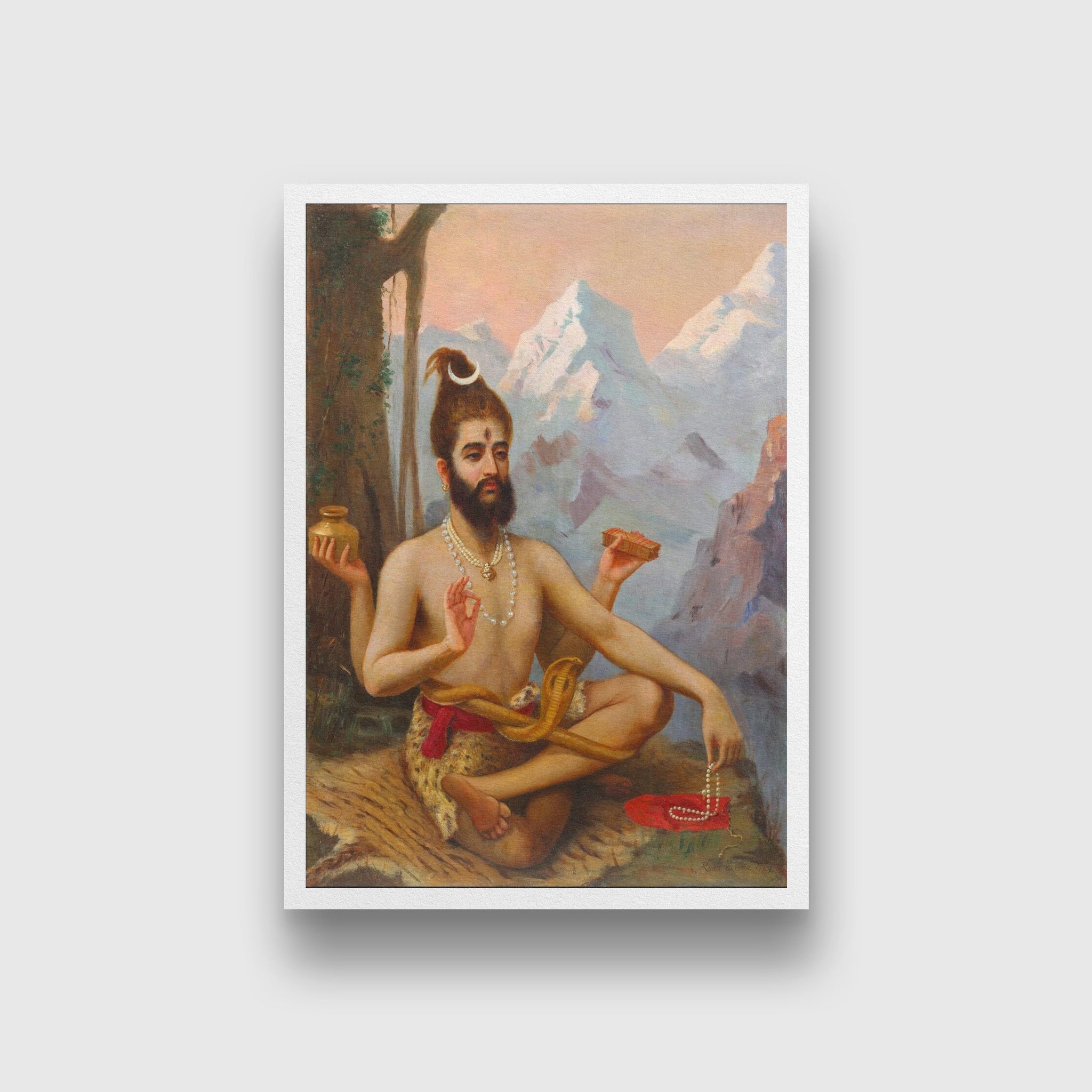 shiva as dakshinamurthy Painting - Meri Deewar 3 : 4.2 Vertical Premium Wall Art Canvas by MeriDeewar
