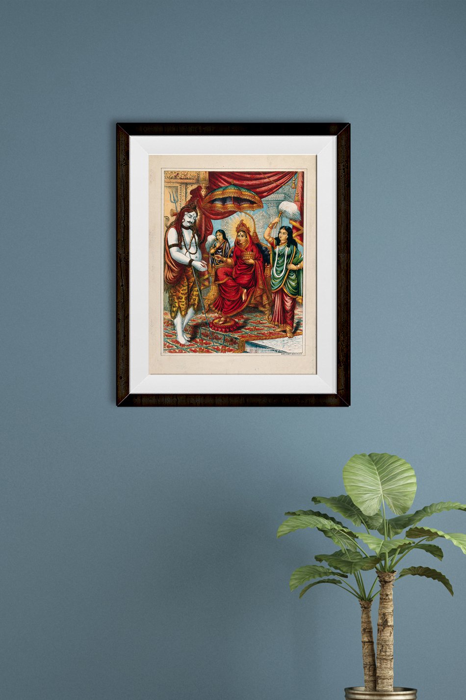 Shiva-begging-from-Annapurna Painting - Meri Deewar 4 X 5.5 Vertical Premium Wall Art Canvas by MeriDeewar