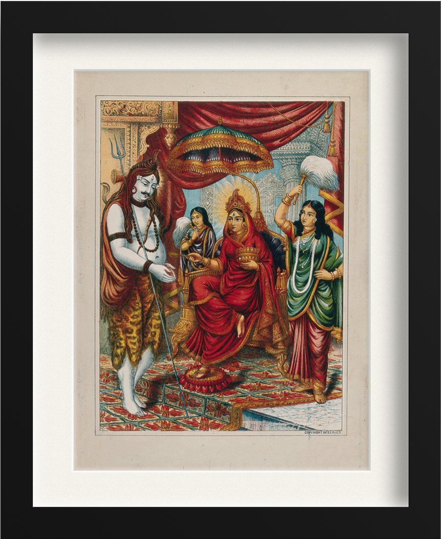 Shiva-begging-from-Annapurna Painting - Meri Deewar 4 X 5.5 Vertical Premium Wall Art Canvas by MeriDeewar