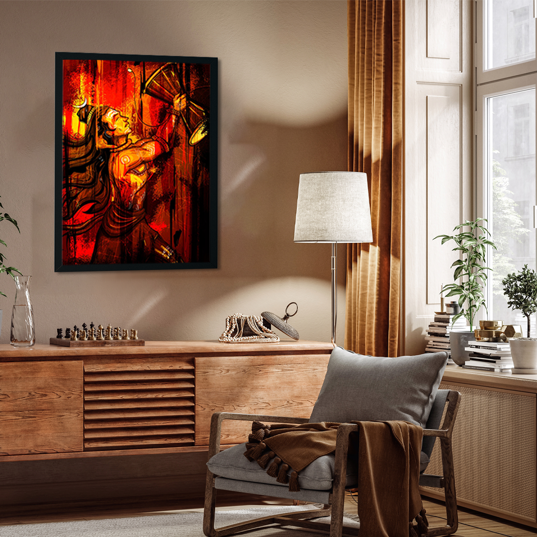 Shiva Canvas Painting 2 : 3 Vertical Premium Wall Art Canvas by MeriDeewar