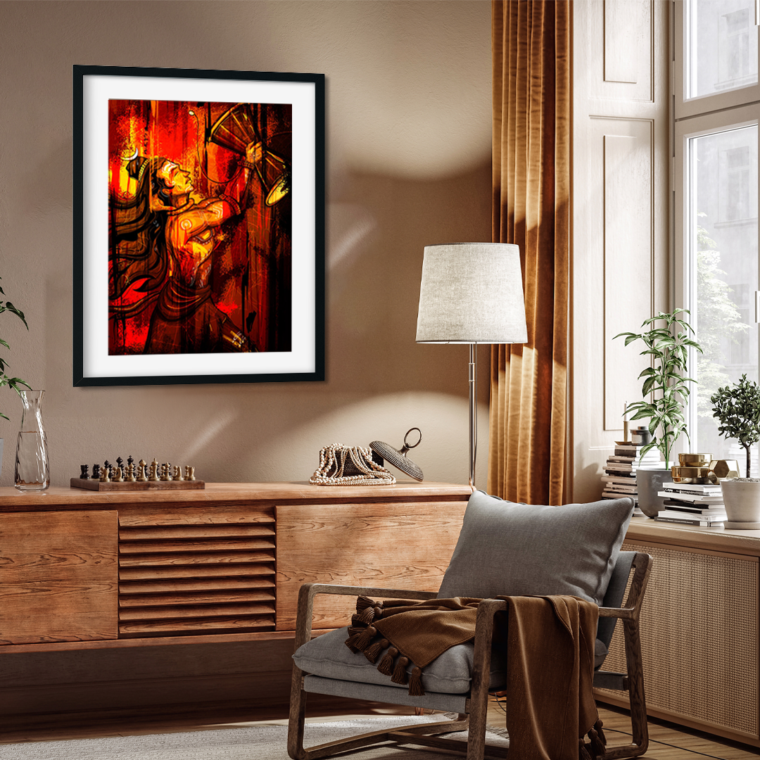 Shiva Canvas Painting 2 : 3 Vertical Premium Wall Art Canvas by MeriDeewar